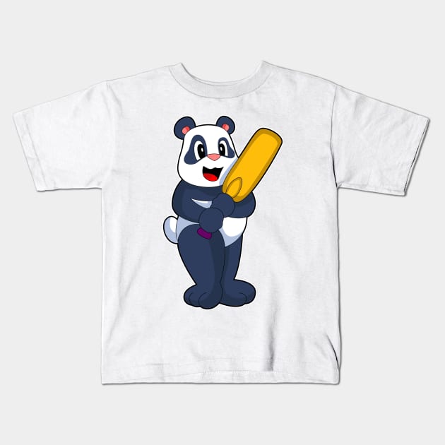 Panda Cricket Cricket bat Kids T-Shirt by Markus Schnabel